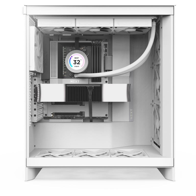 Afbeelding laden in galerijviewer, Nzxt h7 flow (2024) midi tower behuizing (wit | 2x usb-a | 1x usb-c | tempered glass)
