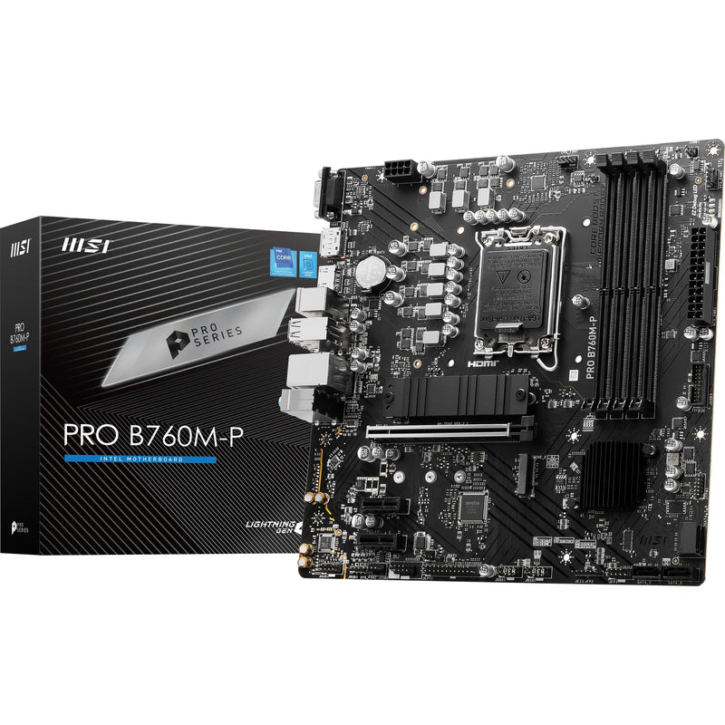 Afbeelding laden in galerijviewer, Msi pro b760m-p socket 1700 moederbord (zwart, raid, gb-lan, sound, µatx)
