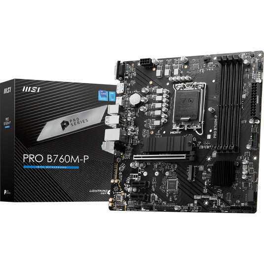Msi pro b760m-p socket 1700 moederbord (zwart, raid, gb-lan, sound, µatx)