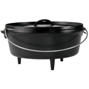 Lodge camp dutch oven l12co3, vlak kookpan (zwart, met pootjes)