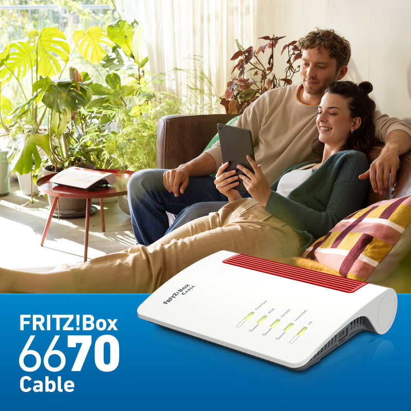 Afbeelding laden in galerijviewer, Fritz! box 6670 cable edition international router (wit rood)
