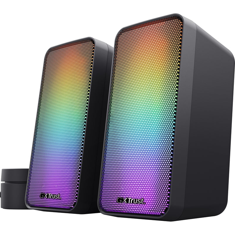 Afbeelding laden in galerijviewer, Trust gxt 611 wezz illuminated 2.0 rgb speaker set pc-luidspreker (zwart, rgb leds)

