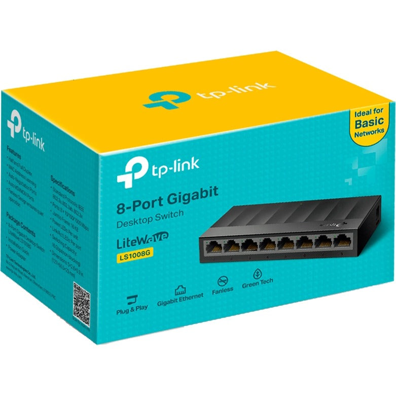 Afbeelding laden in galerijviewer, Tp-link ls1008g switch (zwart, unmanaged)
