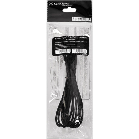 Silverstone verlengkabel sst-pp07-pcib (zwart, 25 centimeter, pp07-pcib)