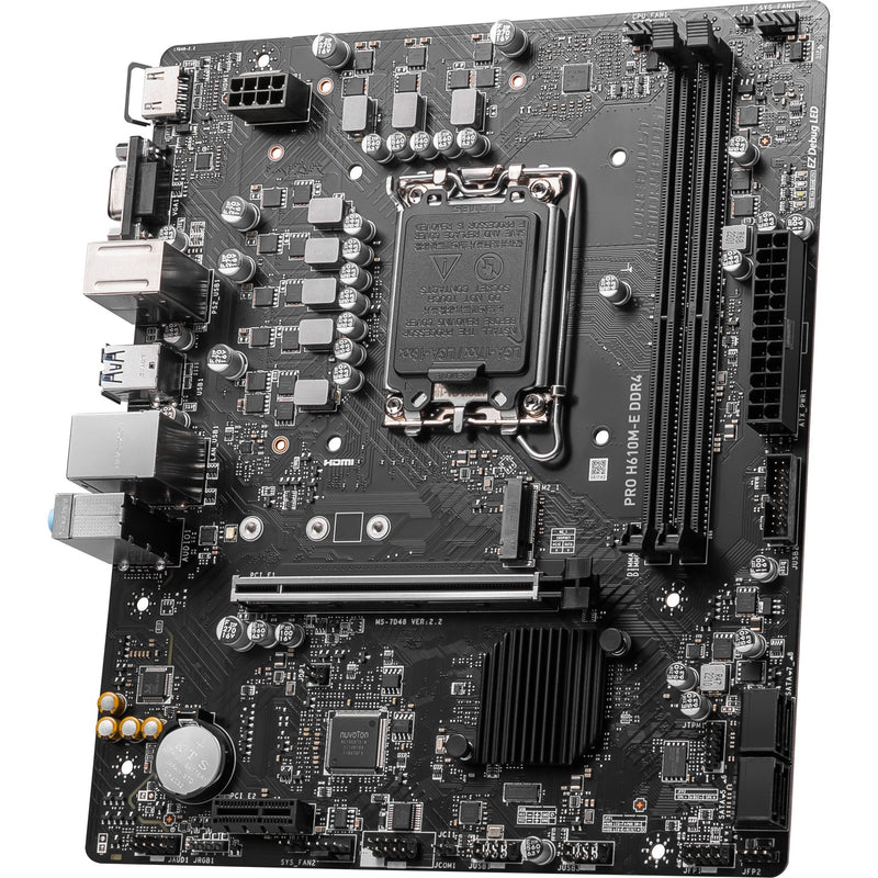 Afbeelding laden in galerijviewer, Msi pro h610m-e ddr4 socket 1700 moederbord (zwart, gb-lan, sound, µatx)
