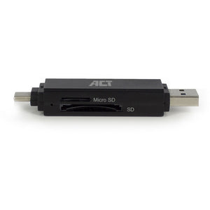Act connectivity usb-c usb-a kaartlezer, sd micro sd (zwart)