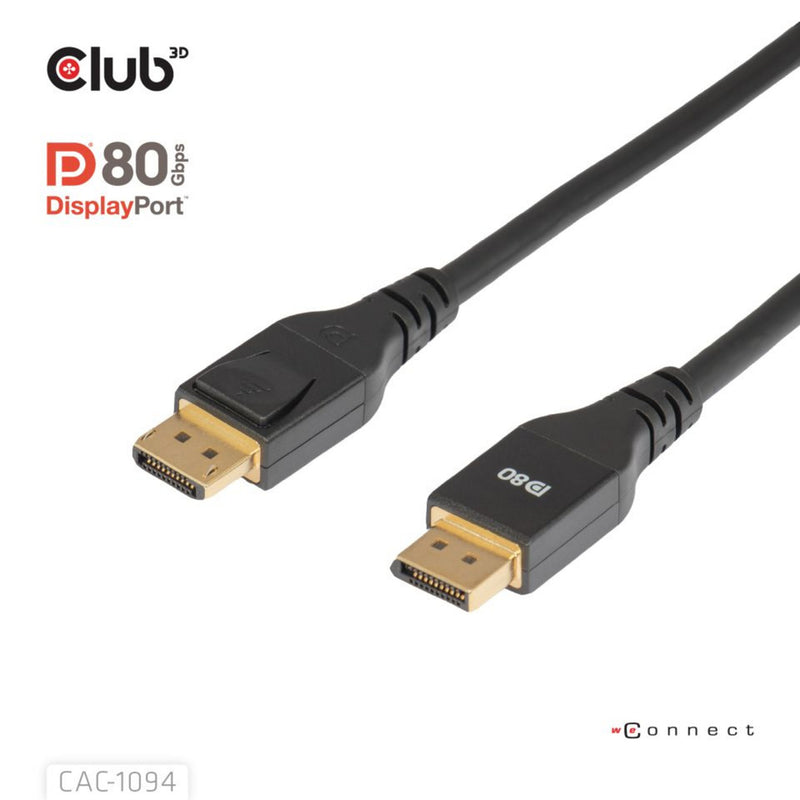 Afbeelding laden in galerijviewer, Club 3d gecertificeerde displayport 2.1 kabel (zwart, 2 meter, 10k)
