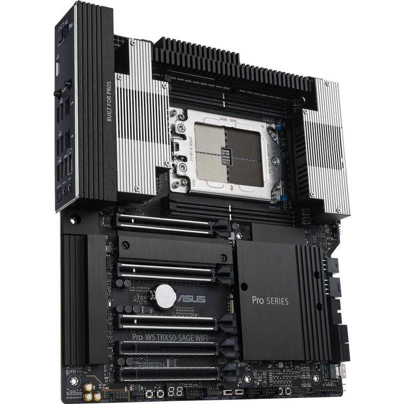 Afbeelding laden in galerijviewer, Asus pro ws trx50-sage wifi socket str5 moederbord (zwart grijs, raid, 10gb-lan, 2.5gb-lan, wi-fi 7, bt, sound, ceb)
