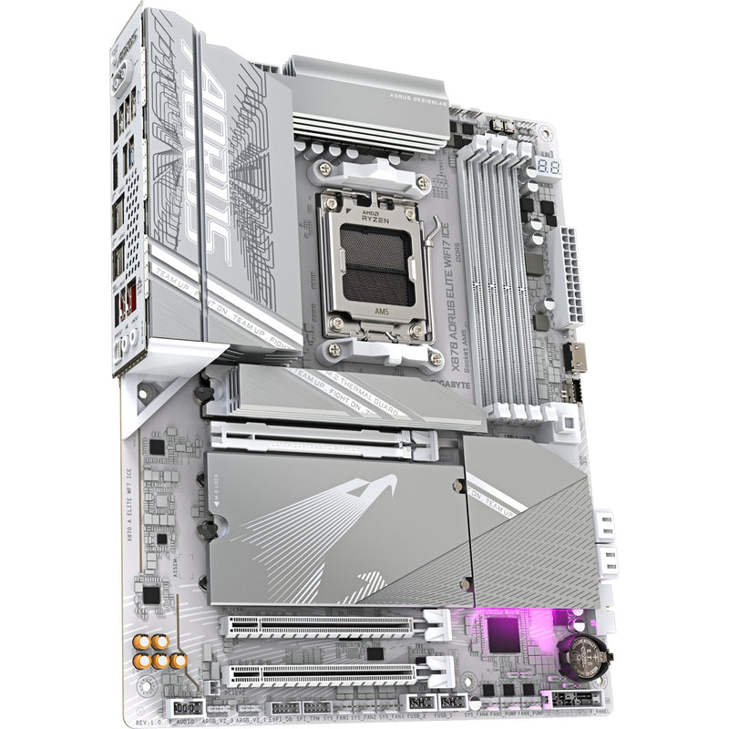 Afbeelding laden in galerijviewer, Gigabyte x870 aorus elite wifi7 ice socket am5 moederbord (zilver, raid, 2,5gb-lan, wi-fi 7, bt, sound, atx)
