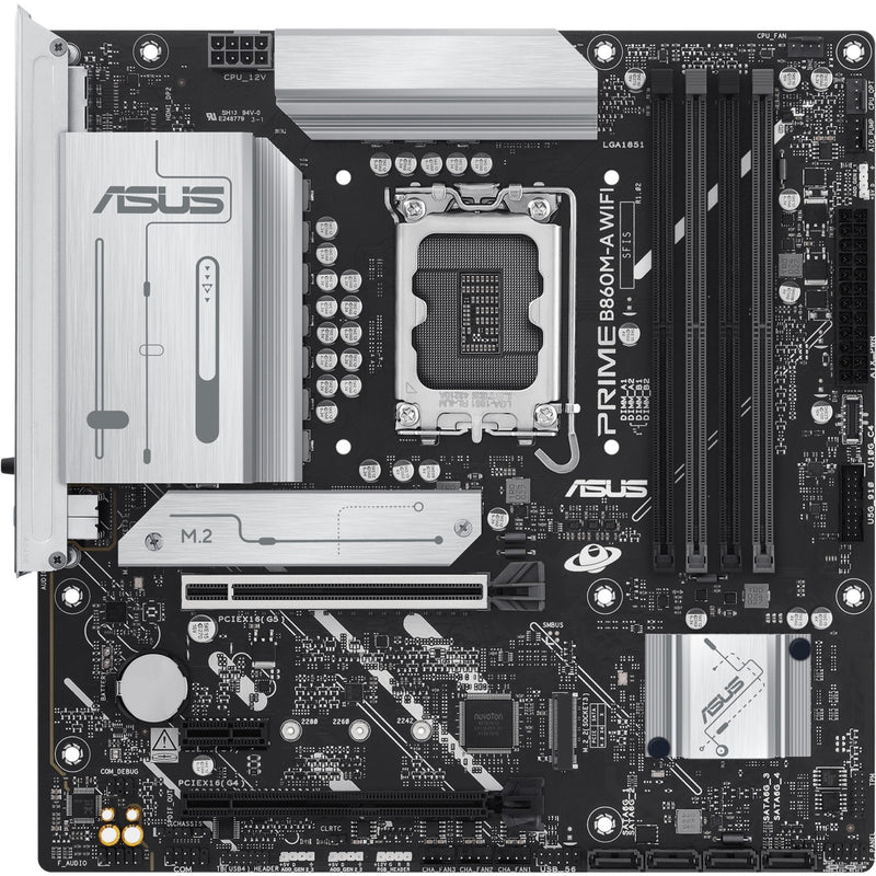 Afbeelding laden in galerijviewer, Asus prime b860m-a wifi socket 1851 moederbord (raid, 2.5 gb-lan, wi-fi 6e, bt, sound, µatx)
