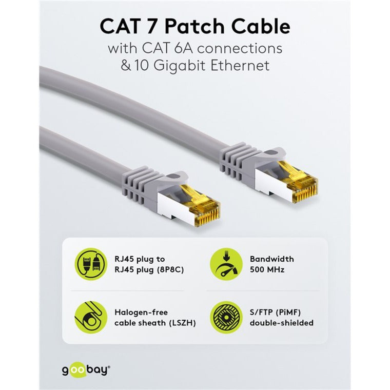 Afbeelding laden in galerijviewer, Goobay patchkabel cat 6a s ftp met cat 7 kabel (grijs, 20 m)
