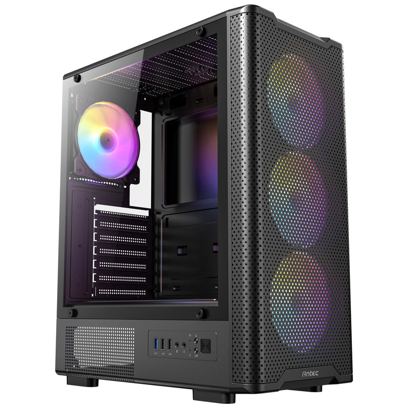 Afbeelding laden in galerijviewer, Antec vx310 argb midi tower behuizing (zwart | 3x usb-a | tempered glass)
