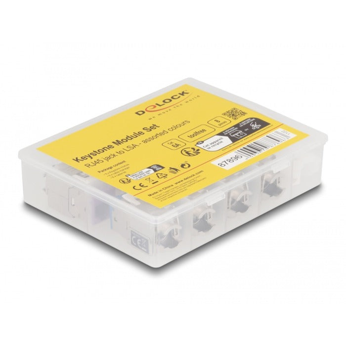 Afbeelding laden in galerijviewer, Delock rj45 jack naar lsa cat 6a toolfree keystone module (meerkleurig, 8 stuks)
