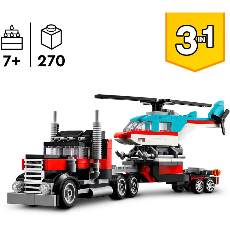 Afbeelding laden in galerijviewer, Lego creator 31146 truck met helikopter
