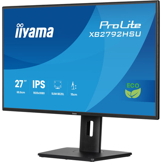 Iiyama prolite xb2792hsu-b1 27 monitor (zwart (mat), hdmi, displayport, 2x usb-a, usb-b, 120 hz)