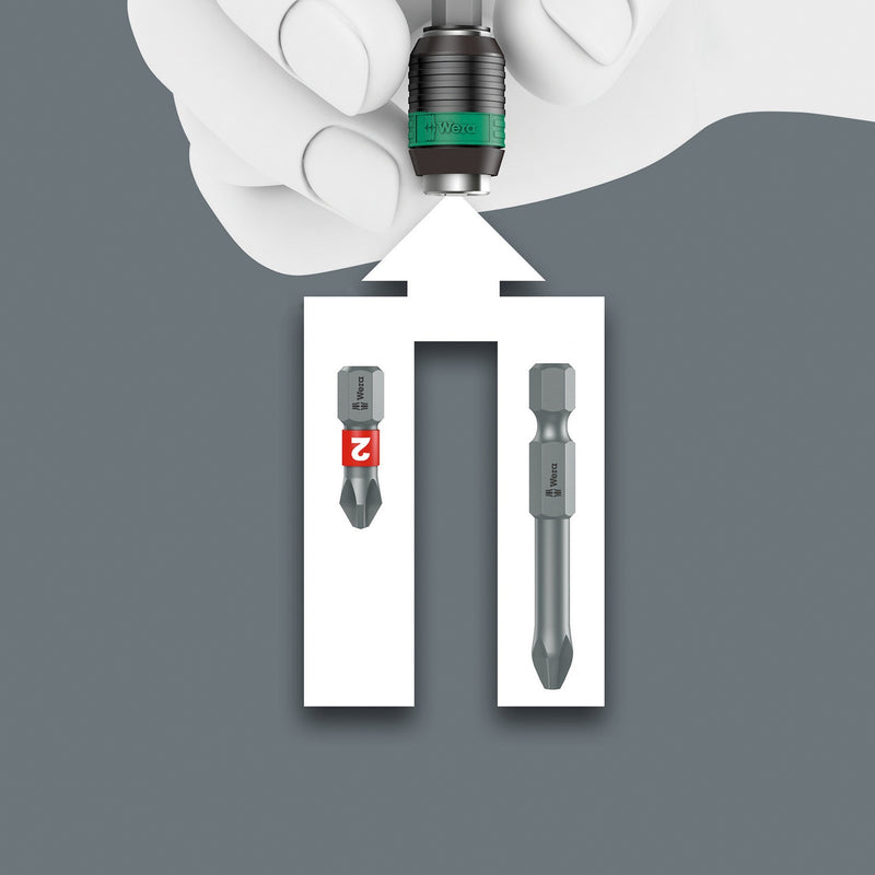 Afbeelding laden in galerijviewer, Wera bits-handhouder 813 r met rapidaptor bithouder schroevendraaier (zwart groen, 90mm)
