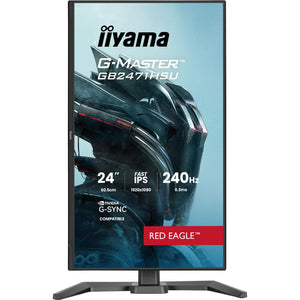 Iiyama g-master red eagle gb2471hsu-b1 23.8 gaming monitor (zwart, 1x displayport, 2x hdmi, 1x usb-c, 1x usb-a, 240 hz)