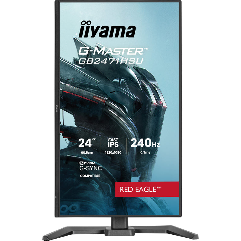 Afbeelding laden in galerijviewer, Iiyama g-master red eagle gb2471hsu-b1 23.8 gaming monitor (zwart, 2x hdmi, displayport, usb-a, usb-c, 240 hz)
