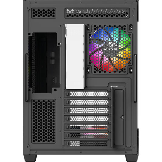 Xyz pc gear tesseract x midi tower behuizing (zwart | 2x usb-a | 1x usb-c | tempered glass)