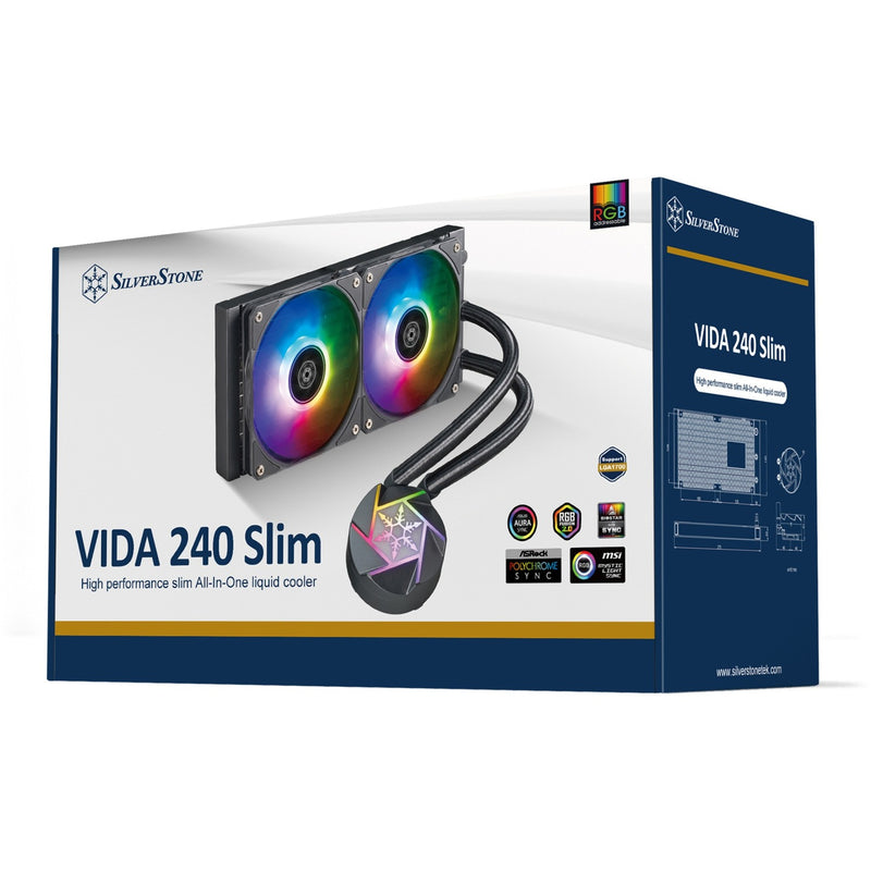 Afbeelding laden in galerijviewer, Silverstone vida 240 slim waterkoeling (zwart)
