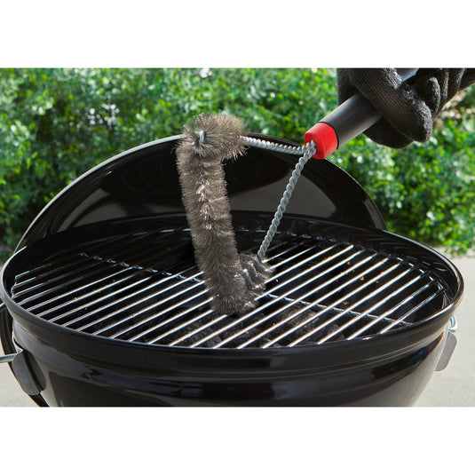 Weber driezijdige reinigingsborstel grillreinigingsborstel (zwart rood, 30 cm)