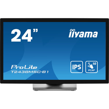 Iiyama prolite t2438msc-b1 23.8 touchscreen monitor (zwart (mat), hdmi, displayport, 2x usb-a, usb-b)