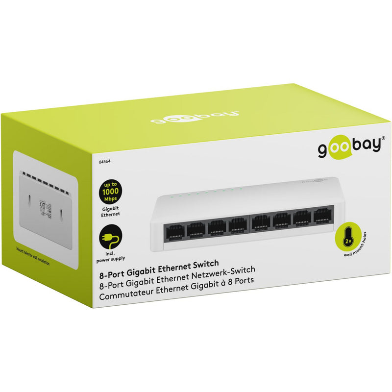 Afbeelding laden in galerijviewer, Goobay 8-poort gigabit ethernet switch (wit)
