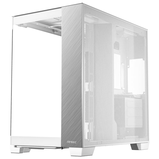 Antec c8 aluminum midi tower behuizing (wit zilver | 2x usb-a | 1x usb-c | tempered glass)