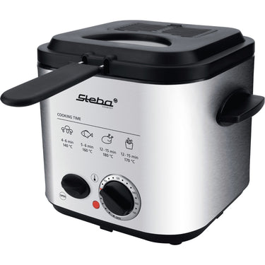 Steba df95f - minifriteuse fondue frituurpan (roestvrij staal zwart, 1,25 liter)