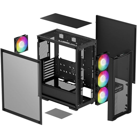 Deepcool cc560 mesh v2 midi tower behuizing (zwart | 2x usb-a | rgb | window)