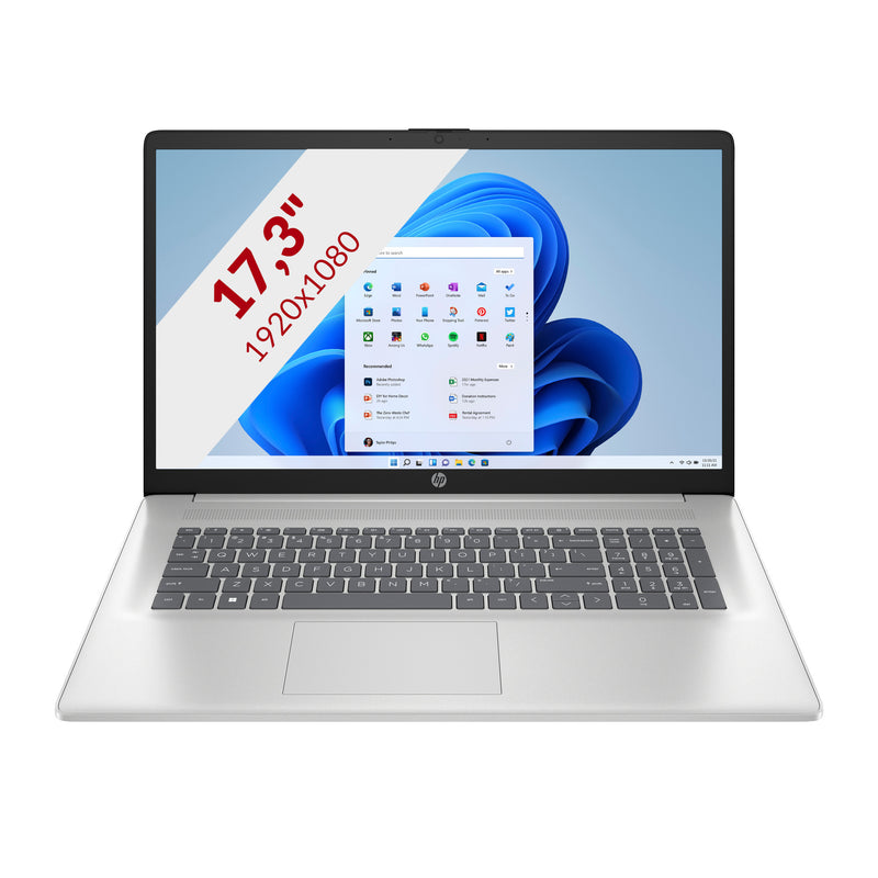 Afbeelding laden in galerijviewer, Hp 17-cn3053nd (bn6m0ea) 17.3 laptop (zilver | i5-1334u | iris xe graphics | 8 gb | 512 gb ssd)
