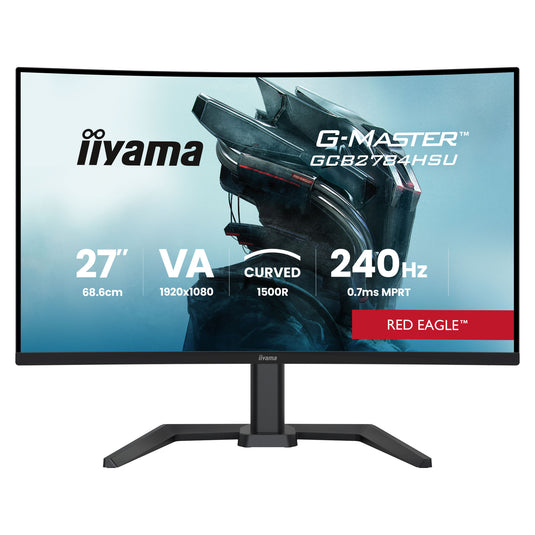 Iiyama g-master red eagle gcb2784hsu-b1 27 curved gaming monitor (zwart, 2x hdmi, displayport, 2x usb, 240 hz)