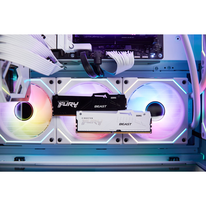 Afbeelding laden in galerijviewer, Kingston fury beast rgb 16 gb ddr5-5600 (1x 16 gb) werkgeheugen (wit, kf556c40bwa-16, xmp 3.0)
