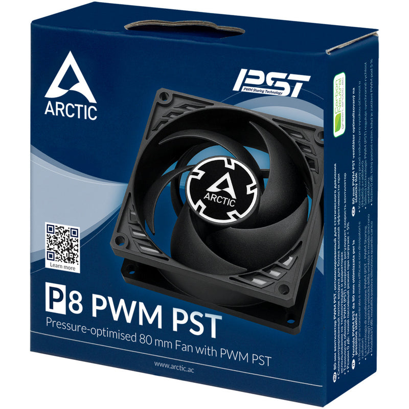 Afbeelding laden in galerijviewer, Arctic p8 pwm pst case fan (zwart, 80 x 80 x 25 mm)
