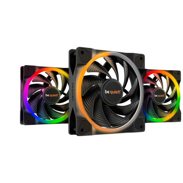 Be quiet! light wings pwm high-speed rgb case fans (zwart, 3 stuks, 120 x 120 x 25 mm)