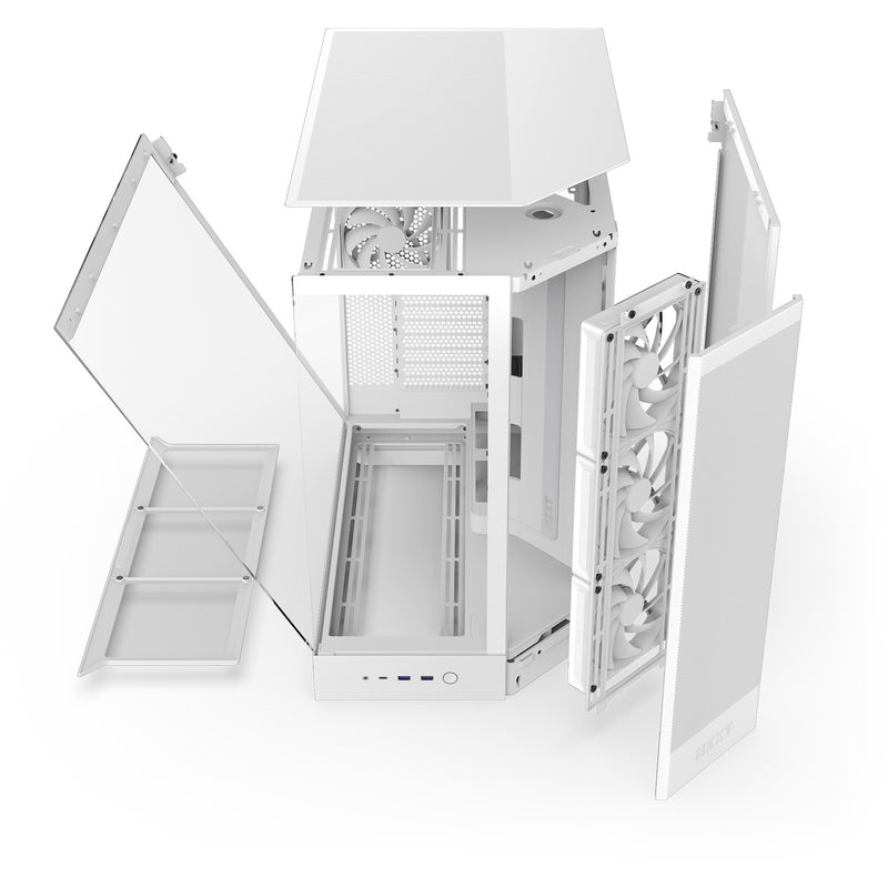 Afbeelding laden in galerijviewer, Nzxt h9 flow midi tower behuizing (wit (mat) | 2x usb-a | 1x usb-c | tempered glass)
