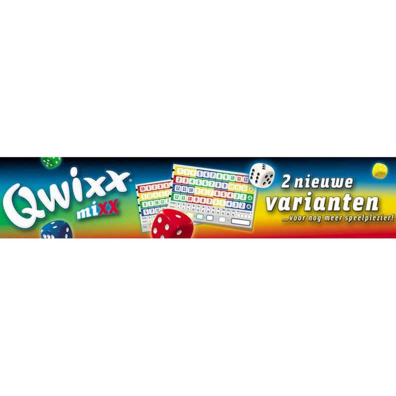 Afbeelding laden in galerijviewer, White goblin games qwixx mixx dobbelspel (nederlands, uitbreiding, 2 - 5 spelers, 15 minuten, vanaf 8 jaar)
