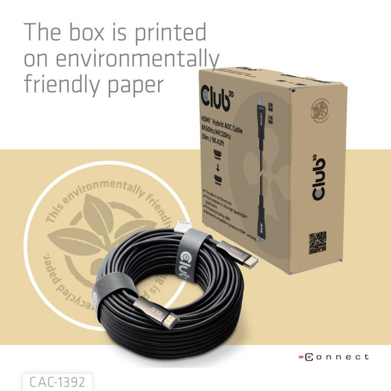 Afbeelding laden in galerijviewer, Club 3d hdmi hybride aoc kabel (zwart, 30 meter)
