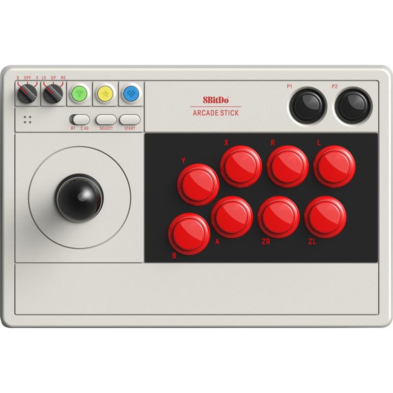 Afbeelding laden in galerijviewer, 8bitdo arcade stick joystick (grijs, switch 1, switch 2, pc, bluetooth 2.4g usb-c)
