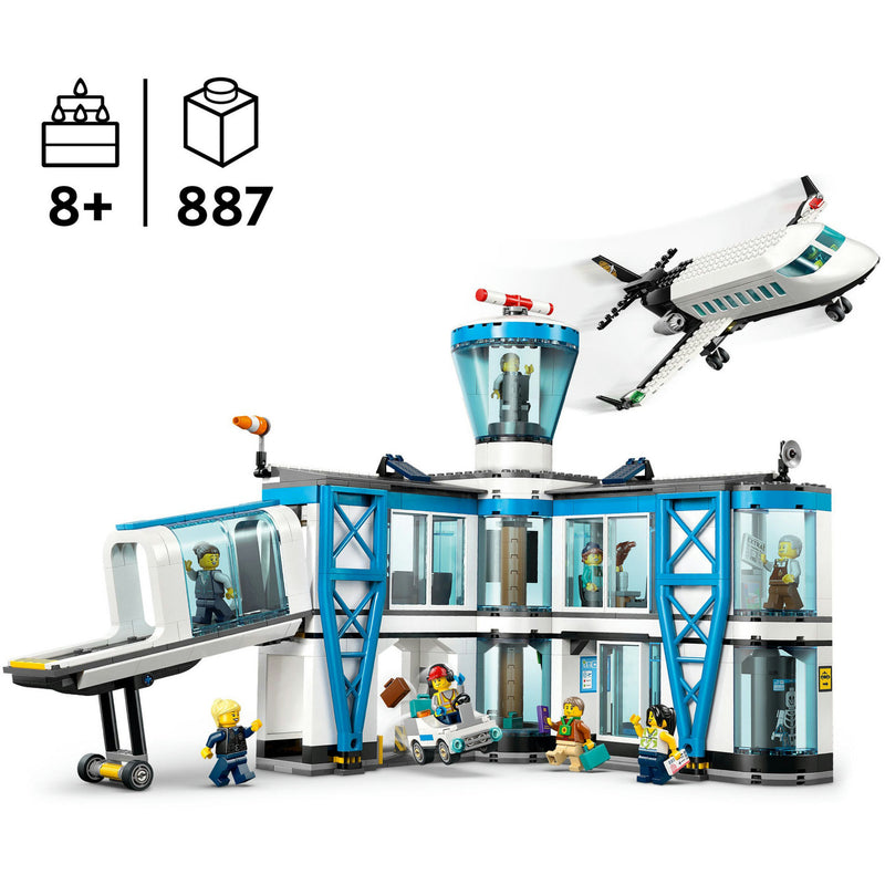Afbeelding laden in galerijviewer, Lego city - luchthaven met vliegtuig constructiespeelgoed (60502)
