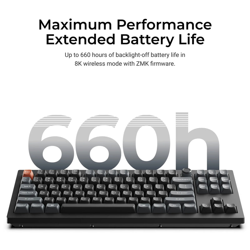 Afbeelding laden in galerijviewer, Keychron v3 ultra 8k wireless custom mechanical keyboard (zwart, us lay-out (qwerty), silk pom banana, 80% (tkl), rgb, hot swap, 2.4 ghz | bluetooth 5.3 | usb-c)
