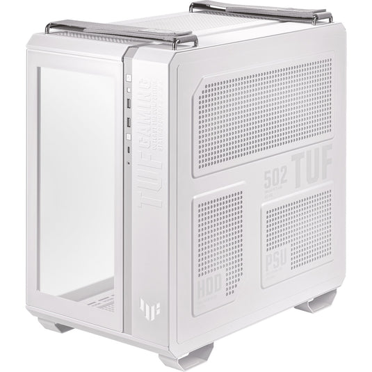 Asus tuf gaming gt502 plus midi tower behuizing (wit | 2x usb-a | 1x usb-c | tempered glass)