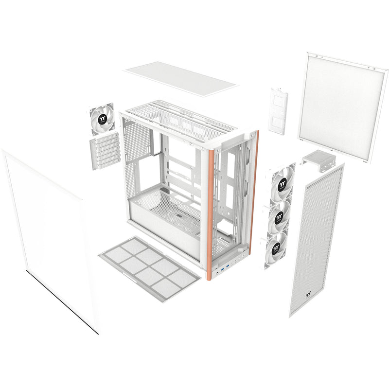Afbeelding laden in galerijviewer, Thermaltake s370 ws snow midi tower behuizing (wit | 2x usb-a | 1x usb-c | tempered glass)
