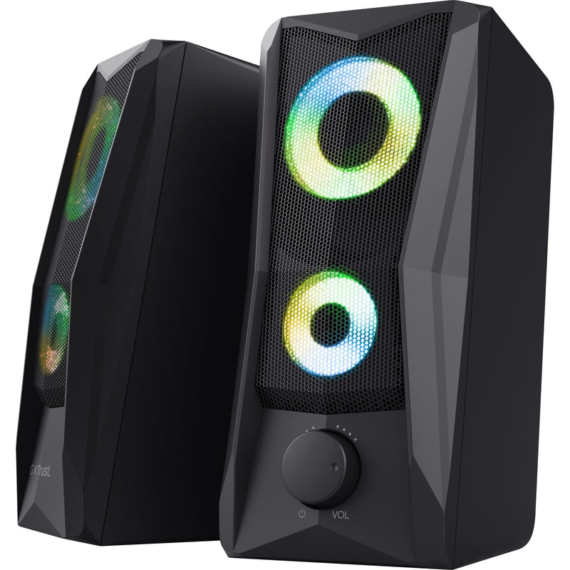 Afbeelding laden in galerijviewer, Trust gxt 606 javv rgb verlichte 2.0 speakerset pc-luidspreker (zwart)
