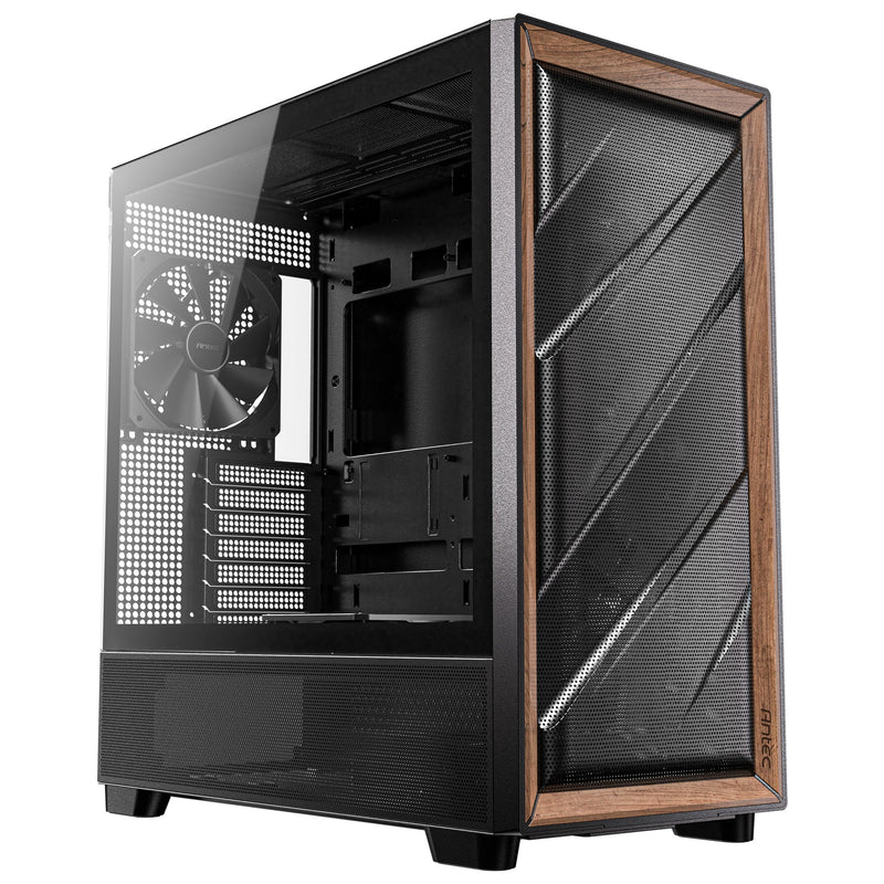 Afbeelding laden in galerijviewer, Antec flux midi tower behuizing (zwart | 2x usb-a | 1x usb-c | tempered glass)
