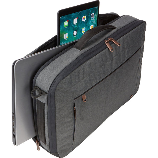 Case logic era 15.6 hybrid briefcase eracv-116-obsidian laptoptas (donkergrijs)