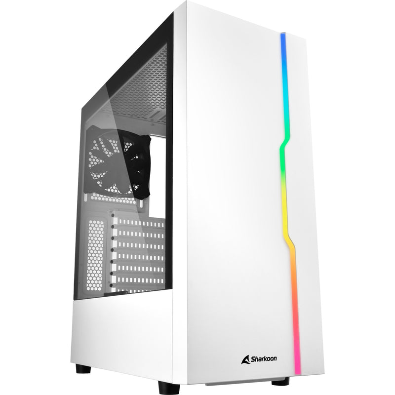 Afbeelding laden in galerijviewer, Sharkoon rgb slider midi tower behuizing (wit | 3x usb-a | rgb | tempered glass)
