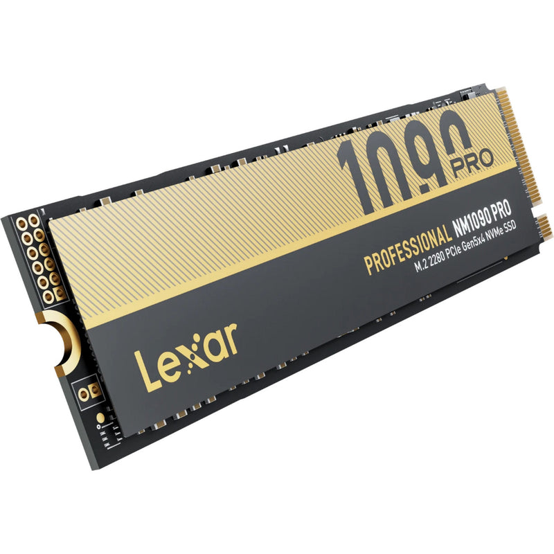 Afbeelding laden in galerijviewer, Lexar nm1090 pro 2 tb ssd (zwart goud, m.2 2280, pcie gen 5x4)
