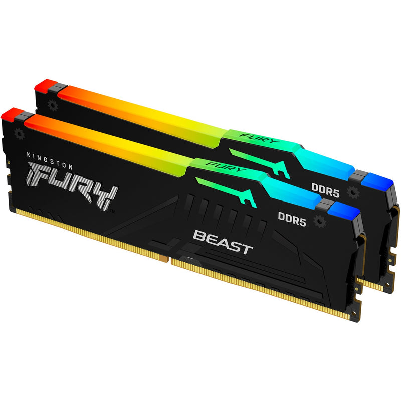 Afbeelding laden in galerijviewer, Kingston fury 64 gb ddr5-6000 (2x 32 gb) kit werkgeheugen (zwart, kf560c36bbeak2-64, beast rgb, expo)
