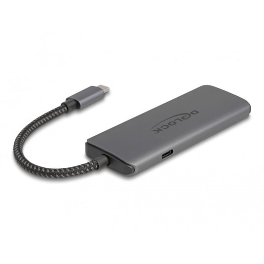 Delock usb type-c docking station 8k (donkergrijs, hdmi, usb, pd 3.0 100 w)